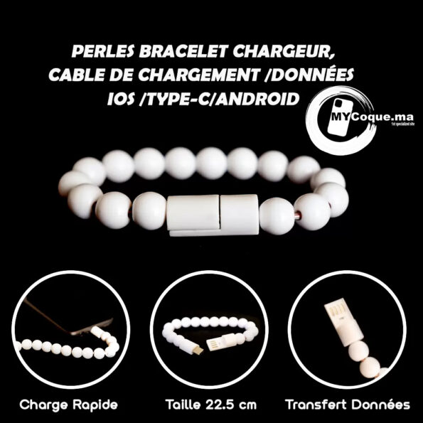 Bracelet Perle Câble USB
